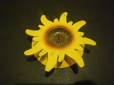 Bougeoir plat Tournesol jaune (PM)